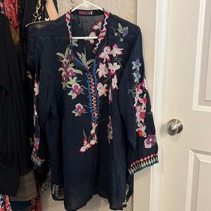 Johnny Was embroidered tunic top